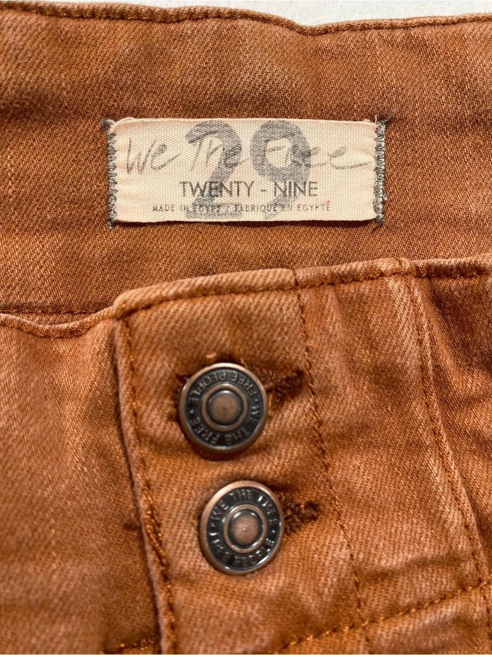 Free People We The Free Jayde High Rise Flare Jeans 29 Rust Orange Boho Hippie - Picture 7 of 12